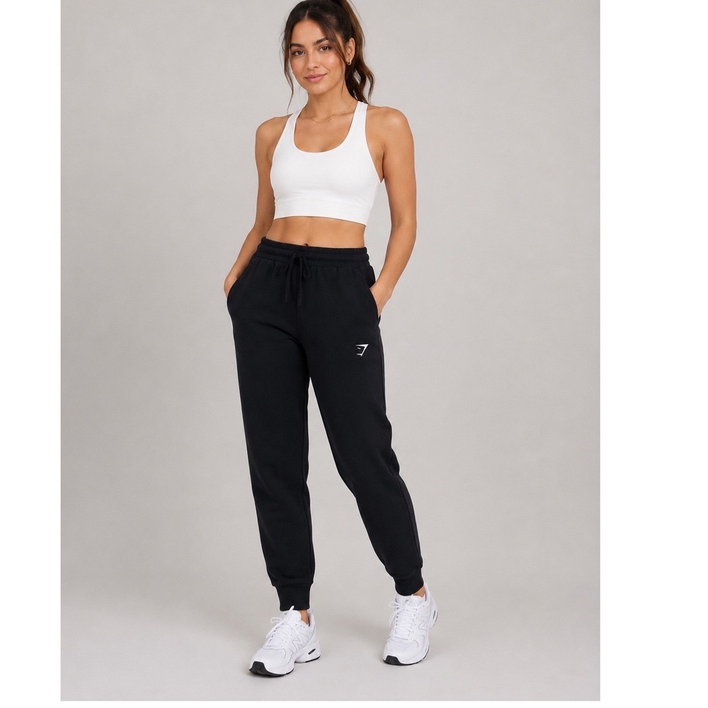 Gymshark Women Black Training Joggers B1A3R Size Small Sweatpants Pockets